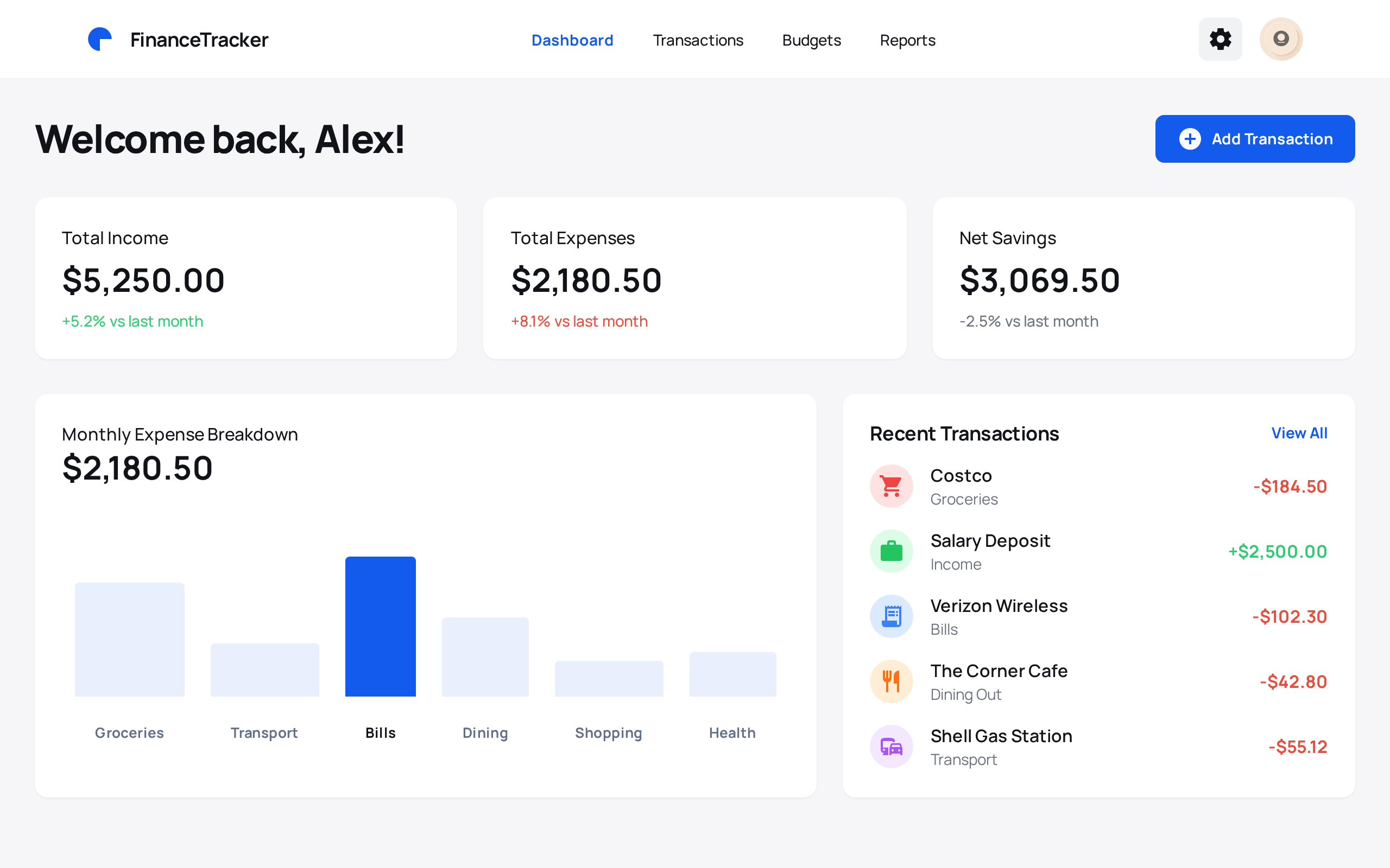 Mintlight - Clean Personal Finance Tracker
